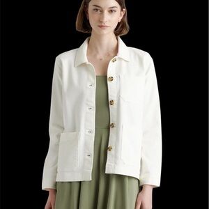 Quince Women Organic Comfort Stretch Chore Jacket White S